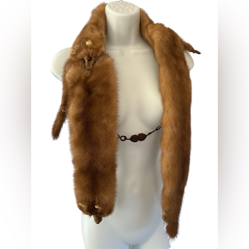 Vintage Mink Stole - 3 Whole Pelts